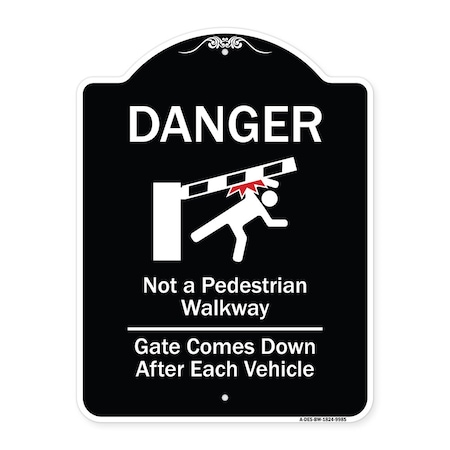 Designer Series-Danger Not A Pedestrian Walkway Gate Comes Down After Each Veh